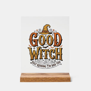 Oude Goede Heks Halloween Typografie Ontwerp_1 Acryl Bord