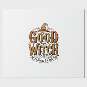 Oude Goede Heks Halloween Typografie Ontwerp_1 Cadeaupapier