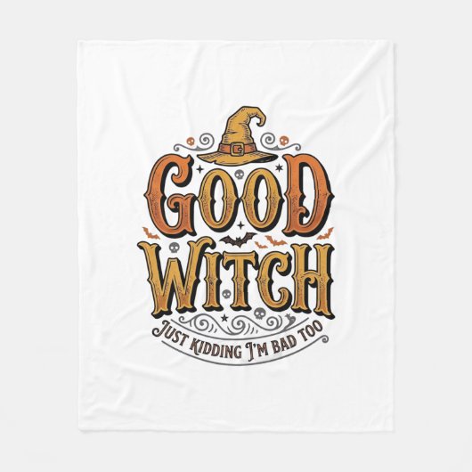 Oude Goede Heks Halloween Typografie Ontwerp_1 Fleece Deken (Voorkant)