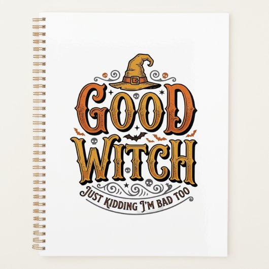Oude Goede Heks Halloween Typografie Ontwerp_1 Planner (Voorkant)