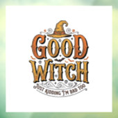 Oude Goede Heks Halloween Typografie Ontwerp_1 Raamsticker (Vel 3)