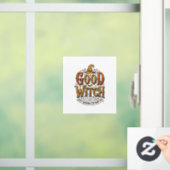 Oude Goede Heks Halloween Typografie Ontwerp_1 Raamsticker (Huis)