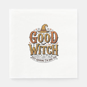 Oude Goede Heks Halloween Typografie Ontwerp_1 Servet