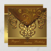  Oude Gold Bronze 30e verjaardag van de legant Kaart (Voorkant / Achterkant)