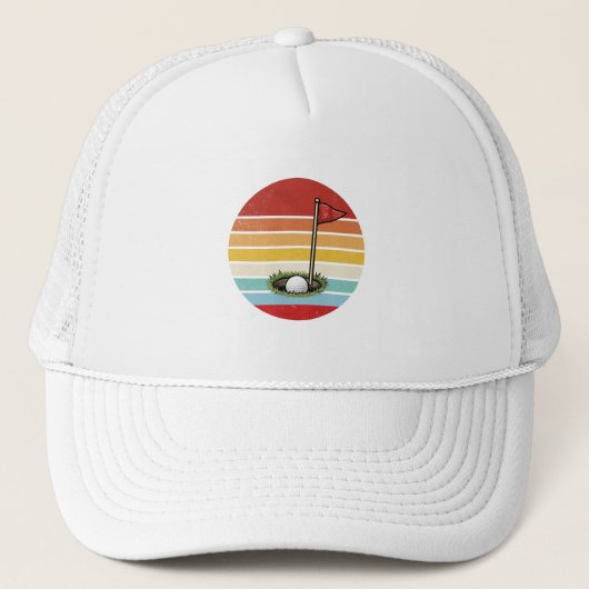 Oude Golfbal Hole Trucker Pet (Voorkant)