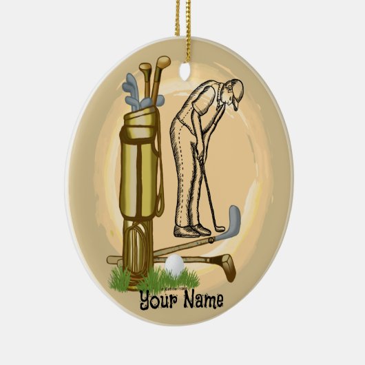 Oude Golfclubs golf Keramisch Ornament (Rechts)