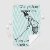 "Oude Golfers sterven nooit" Grappig Golfhanddoek (Insitu)