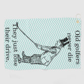 "Oude Golfers sterven nooit" Grappig Golfhanddoek (Horizontaal)