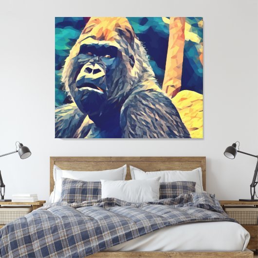Oude Gorilla Origineel Abstract oerwoud Canvas Afdruk (Insitu (Slaapkamer))