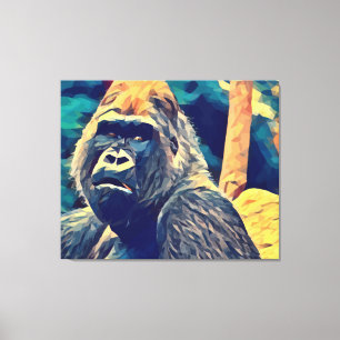 Oude Gorilla Origineel Abstract oerwoud Canvas Afdruk