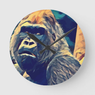 Oude Gorilla Origineel Abstract oerwoud Ronde Klok