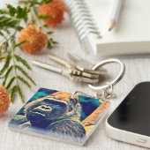 Oude Gorilla Origineel Abstract oerwoud Sleutelhanger (Voorkant Rechts)