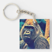 Oude Gorilla Origineel Abstract oerwoud Sleutelhanger (voorkant)