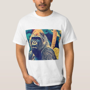 Oude Gorilla Origineel Abstract oerwoud T-shirt
