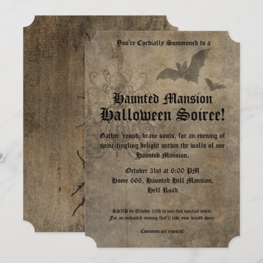 Oude Goth Halloween-feest Kaart (Voorkant / Achterkant)