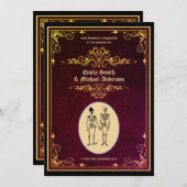 Oude Goth Skelet Trouw Verlovingsring Kaart (Voorkant / Achterkant)