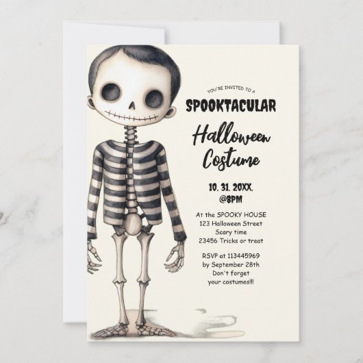 Oude Goth Skeleten Feestje Kaart (Voorkant)