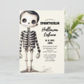 Oude Goth Skeleten Feestje Kaart (Staand voorkant)