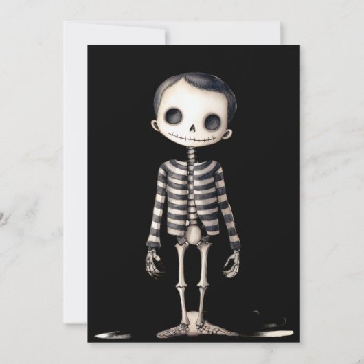 Oude Goth Skeleten Feestje Kaart (Achterkant)