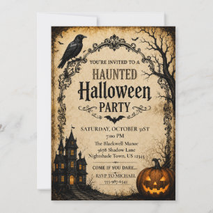 Oude Gothic Halloween Kaart