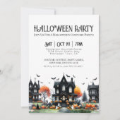 Oude Gothic Halloweenfeest Kaart (Voorkant)