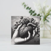Oude Gothique Hart Valentijnsdag Retro Horror Kaart (Staand voorkant)