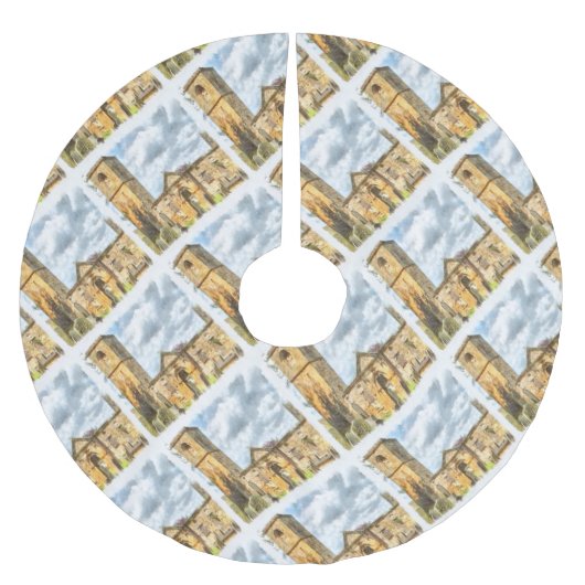 Oude Gothische Architectuur van de Heilige Trinity Kerstboom Rok (Voorkant)