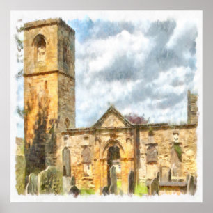 Oude Gothische Architectuur van de Heilige Trinity Poster
