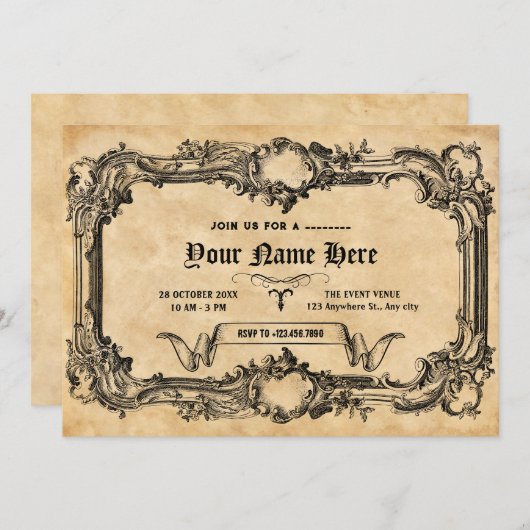 Oude gotiek  kaart (Voorkant / Achterkant)