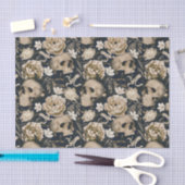 Oude Gotische Bloem Skull Peonies Vlinders Tissuepapier (Craft)