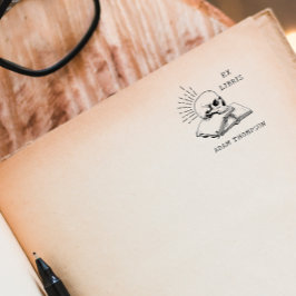 Oude gotische boek aangepaste naam uit de biblioth  zelfinktende stempel