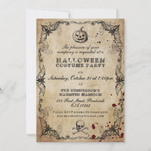 Oude gotische Halloween-feestuitnodiging