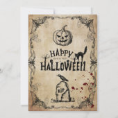 Oude gotische Halloween-feestuitnodiging (Achterkant)