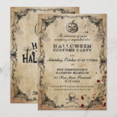 Oude gotische Halloween-feestuitnodiging (Voorkant / Achterkant)