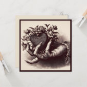 Oude gotische hart valentijnsdag retro horror kaart (Voorkant / Achterkant in situ)