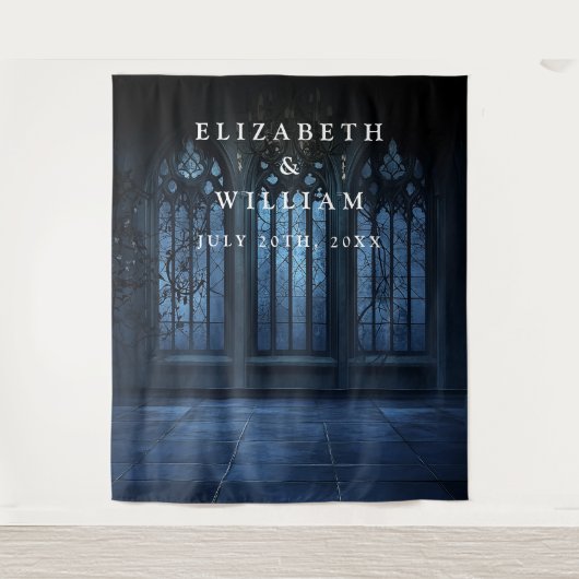 Oude Gotische Kasteel Foto Booth Prop Achtergrond Wandkleed (Voorkant)
