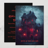 Oude Gotische Mansion Halloween Party uitnodiging (Voorkant / Achterkant)