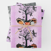 Oude Gotische Pompoen Heksenhoed Halloween Cadeau Inpakpapier Vel (In situ)