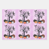 Oude Gotische Pompoen Heksenhoed Halloween Cadeau Inpakpapier Vel (Voorkant)