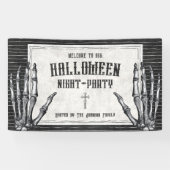 Oude gotische skelet Halloween Spandoek (Horizontaal)