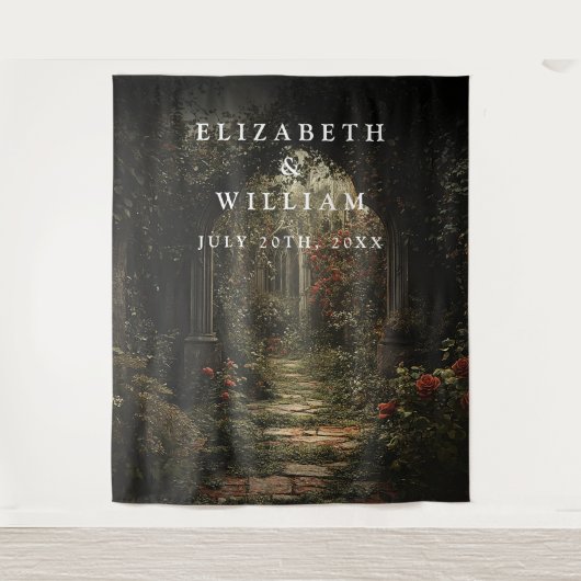 Oude Gotische Tuin Foto Booth Prop Achtergrond Wandkleed (Voorkant)
