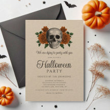 Oude gotische zwarte bloemenschedel Halloween