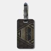 Oude Goud Grote Gatsby Art Deco Jaren 20 Bagagelabel (Achterkant verticaal)