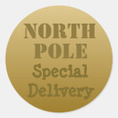Oude Goud Kerstmis Noordpool Stickers (Voorkant)