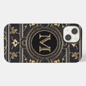 Oude Goud Monogram iPhone Hoesje (Achterkant horizontaal)