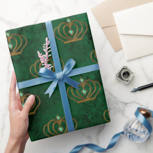 Oude Goud Smaragd Frans Cadeaupapier