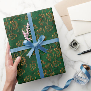Oude Goud Smaragd Frans Cadeaupapier