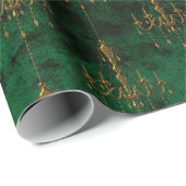 Oude Goud Smaragd Frans Cadeaupapier (Rol Hoek)