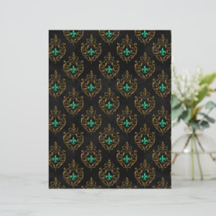 Oude Goud Smaragd Frans scrapbookpapier 