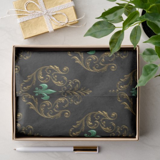 Oude Goud Smaragd Frans  Tissuepapier (Geschenk)